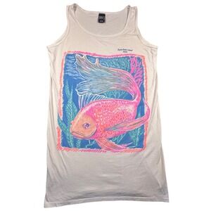 Vintage Sherry's Best South Padre Island Texas Fish USA Made Tank Dress One Size